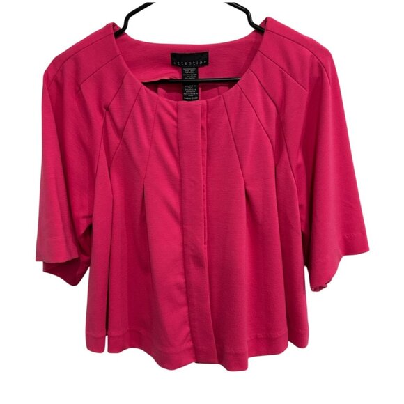 Attention Womens Pleated Snap Front Top Pink Sz Small Cardigan Jacket Feminine - Picture 1 of 9